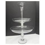 VTG 3 Tier Blown Glass Epergne Center Piece 19"H