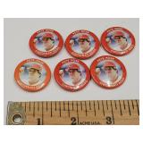 6 Baseball Pin Back Buttons Pete Rose
