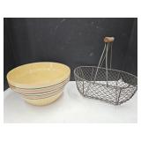 Vintage Basket & Crock  Bowll 9 1/4" wide