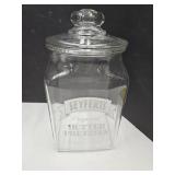 Pretzel Advertising Glass Jar w Lid