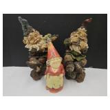 Set of 3 Gnomes 10"-13" High