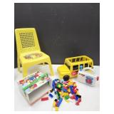 Fisher Price Bus Vintage LEGOS & Chair