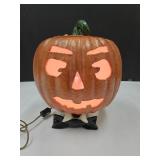 VTG 1973 Ceramic Jack O Lantern Light Up Pumpkin