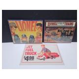 2 Metal LIONEL Train Signs 14 x 11 & TEXACO Sign