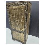Vintage Brass  & Wood Embossed Umbrella Box