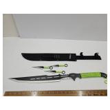 Tactical Master 28" Sword w/3 Throwing Knives