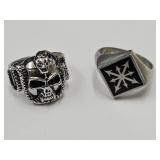 SS Skull Ring  sz10, Mens  England Ring SZ 12