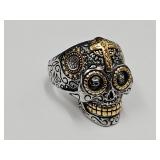 Stainless Steel Skull Head Ring SZ 10
