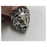 Stainless Steel  Lion Head Ring sz 10