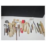 Wood Handled Utensils Butcher Knife & More
