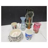 Large Vase w/Design 12.5" Crackle Vase,+