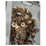 Large Lot of Hardware,  Porcelain Wheels +