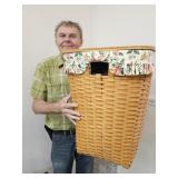LG Longaberger Hamper  Basket w Liner 17 x 22" VGC