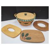 10" w Longaberger Basket w Xtra Lids