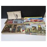 HO Train Engine HOuse & Track Side Buildings