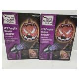 Lot of 2 Home Accents LED Pumpkin Illusion