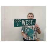 10th Street & West Street Sign w Hardware