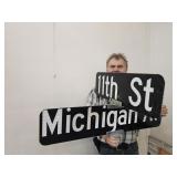 11th Street & Michigan Ave Signs with Hardware