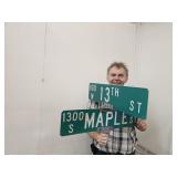 13 th & Maple Street Signs with Hardware