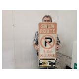 Metal SNOW ROUTE 12 X 30" Sign
