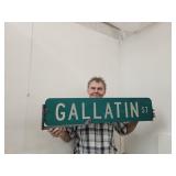 Gallatin Metal Street Sign w Bracket 36" L