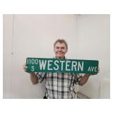 2 Sided Western AVE Metal Street Sign 30" L