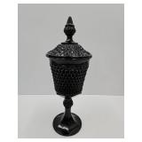 Balck Indiana Glass Diamond Point Candy Jar