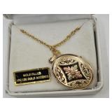 10k 12k Gold Leaves & Gold Filled Locket & Chain