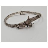 Vintage Sterling Silver & Blue Sapphire Bracelet