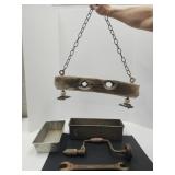 Primitive Light Fixture , Tools & Metal Bin