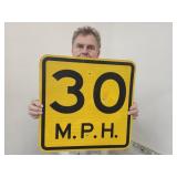30 MPH Metal  Speed Limit Sign 18"