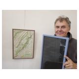 SHENANDOAH 3-D Framed Map 13 x18 +