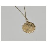 15" Marked 14K GOLD Chain & Pendant Marked