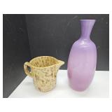 Pottery Pitcher  5" high & Vase 12" h
