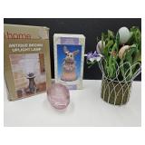 Glass Easter Eggs Trinket Box, Bunny w Box, Lamp+
