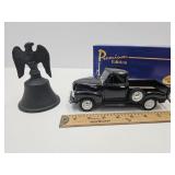 Cast Iron Bell 5" high & Die Cast  Chevy Truck