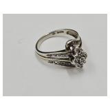 Sterling 925 Silver Engagment Ring sz 7  See Pics