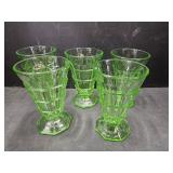 5" high Uranium Glasses Set of 5