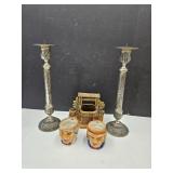 McCoy Planter Japan Toby Mugs & India Candleholdes