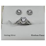 Sterling Silver Ring Sz. 10.5 & Matching Earrings