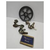 Antique Bathroom FIxtures Metal Pulley & Cards