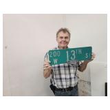 2 Sided Street Sign 13th Street w Hardware