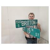 15th Street & Britton St Signs with Hardware