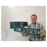 12th Street & New Jersey Street Signs w Hardware