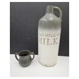 Antique  2 Handled Silver Co. Mug Milk Jug