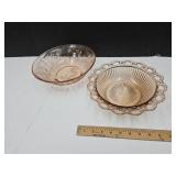Pink Depression Bowls 9.5"-10" Wide