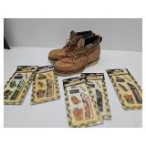 VIntage Biltrite Leather Boots Sz.7-8 & Stickers