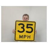 35 MPH Metal  Speed Limit Sign  18"