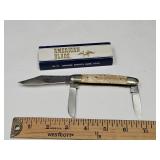 Genuine Bone Stag Pocket Knife 3 Blade