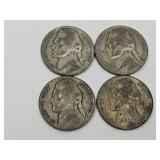 4 Jefferson War Nickels Coins